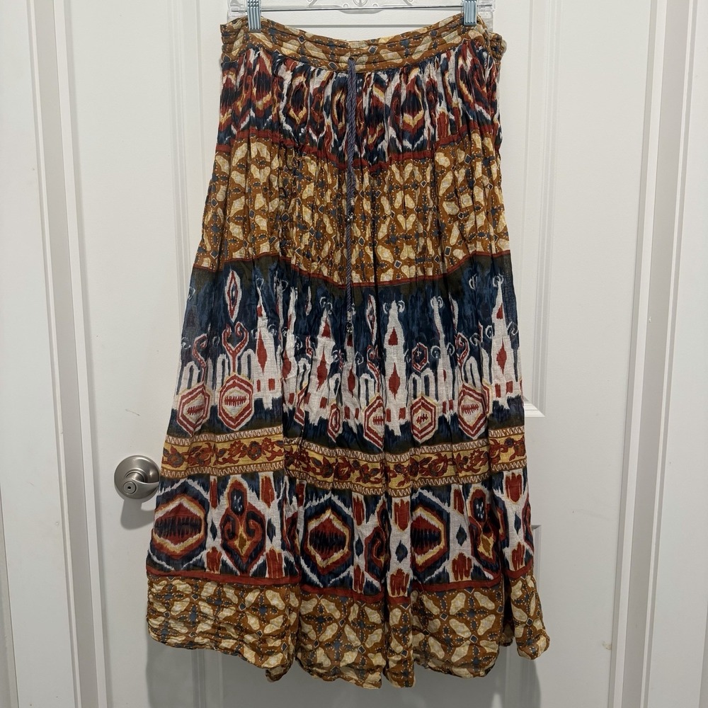 Short Circuit Multicolor Boho Skirt Cotton Gauze Made In India Festival Hippie